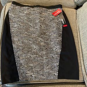 Rafaella black and woven material skirt (sz 8)